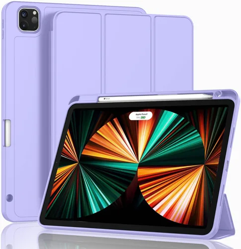 Vista 9 de ZryXal Funda para iPad Pro de 12.9 pulgadas 2022/2021/2020 (6ª/5ª/4ª generación) con soporte para lápices, funda inteligente para iPad