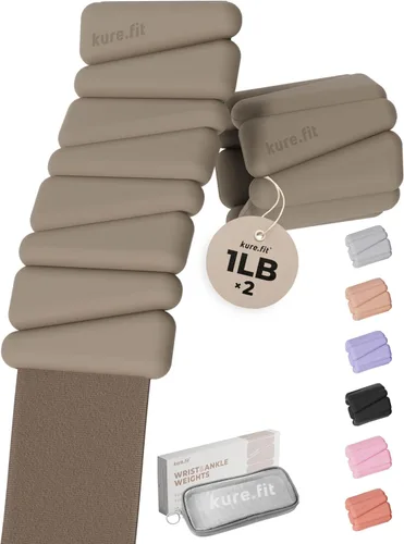 Vista 17 de Peso para Pilates Pesas ajustables para muñeca y tobillo para mujeres Brazaletes con peso 1 libra/ 2 libras cada una (Juego de 2)