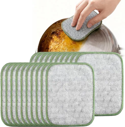 Vista 9 de Trapos multiusos para lavar platos de alambre 2026, almohadillas de metal de doble capa, paños de limpieza reutilizables antiarañazos para cocina