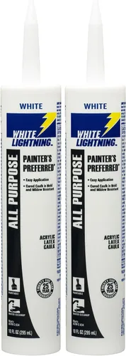 Vista 6 de White Lightning W13000010 Painter's Preferred - Calafateo de látex acrílico multiusos, blanco, 10 onzas líquidas