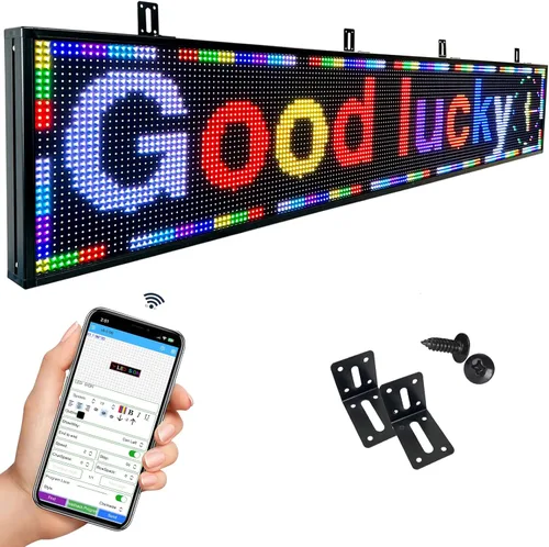 Vista 14 de P3 40 "x25" Led Sign Pantalla de visualización digital de desplazamiento programable para tablero de mensajes de negocios Control Wifi de alta