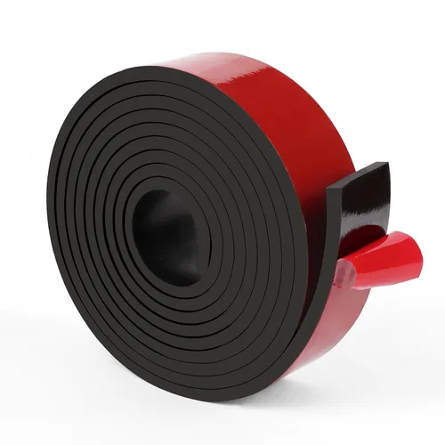 Vista 14 de WochiTV Tiras de Goma Sólida Adhesivas, 1/2" de Ancho x 1/16" de Grosor x 180" de Largo, Rollos de Goma de Neopreno Negro Autoadhesivos, Perfectos