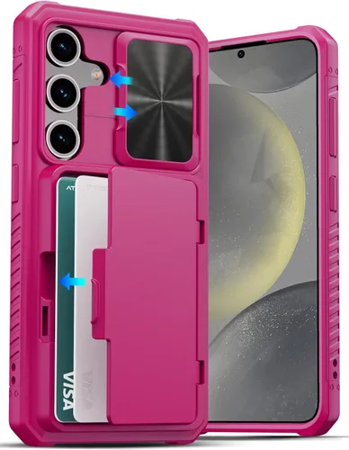 Vista 26 de ATATOO Funda tipo cartera para Samsung Galaxy S24, tarjetero integrado (almacena 4-5 tarjetas) y cubierta deslizante para cámara y soporte
