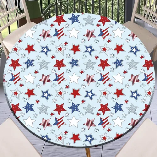 Vista 27 de Round Fitted Tablecloth with Elastic Outdoor Table Cover Round Elastic Tablecloths for Tables Waterproof Wipeable Table Cloths for