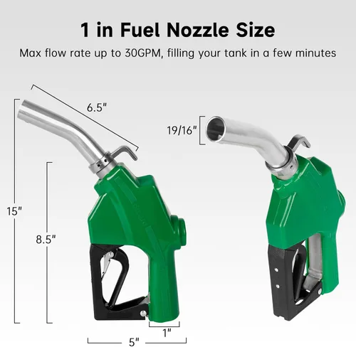 Vista 38 de Boquilla de combustible automática de 1 pulgada NPT de apagado automático roja con junta giratoria de 19/16 pulgadas (diámetro exterior = 30 mm)