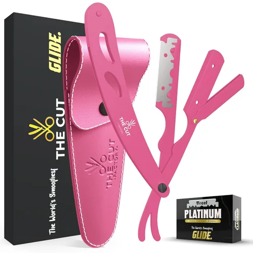 Vista 12 de The Cut Factory® Navaja recta para hombres, navaja de barbero profesional con borde recto para un afeitado suave y cómodo. Estuche de regalo