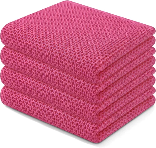 Vista 156 de Homaxy Paños de cocina de 100% algodón con tejido de gofre, ultra suaves, absorbentes, de secado rápido, 12 x 12 pulgadas, paquete de 6, amarillo