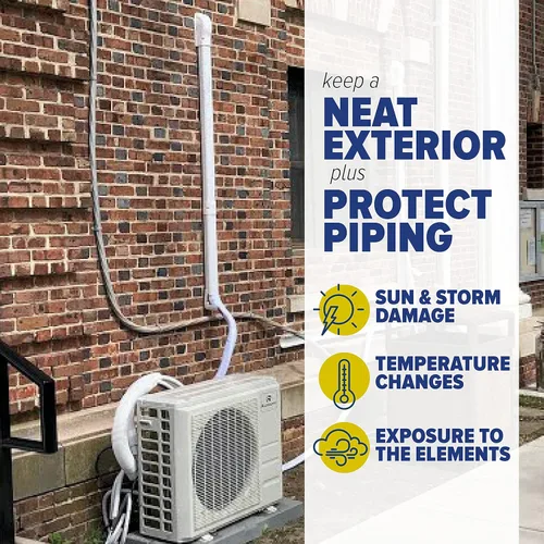 Vista 5 de Sealproof Kit de cubierta de línea de CA mini dividida, kit decorativo de PVC de grado profesional blanco de 3 pulgadas que proporciona cobertura