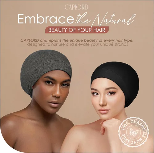 Vista 9 de CAPLORD Gorro de satén para dormir, envoltura de pelo rizado para hombres, gorros de seda ajustables para mujeres, gorro de seda para el cabello
