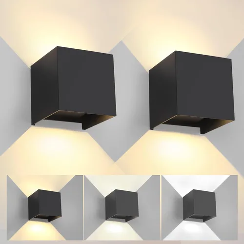 Vista 22 de Lámparas de pared LED 15W al aire libre/interior 3 colores ajustable lámpara de pared IP65 impermeable aplique de pared exterior moderno iluminación