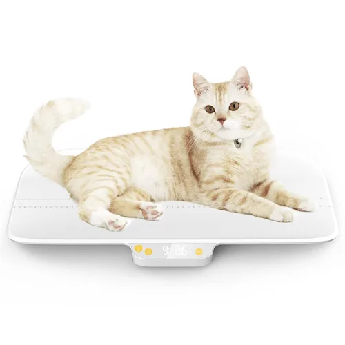 Vista 7 de Báscula digital para mascotas, báscula para bebés, con 3 modos de pesaje (kg/oz/lb), máxima 220 libras, capacidad con precisión de hasta 0.02