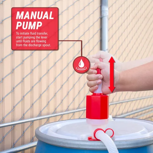Vista 2 de TERAPUMP - Bomba manual de tambor de supervivencia segura para alimentos, sin BPA, de alta velocidad, para agua potable, resistente (5 GPM)