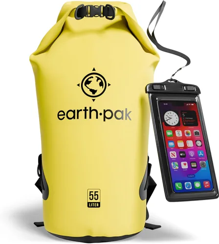 Vista 36 de Earth Pak Bolsa Seca Impermeable - Mochila Impermeable de Cierre Enrollable Superior Mantiene el Equipo Seco para Kayak con Funda Impermeable
