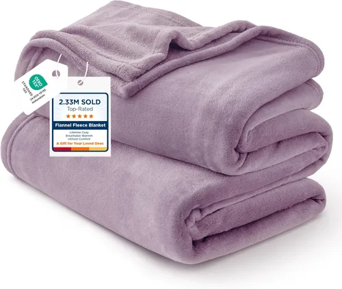 Vista 20 de Bedsure GentleSoft Manta de forro polar, tamaño individual, color gris, 10.53 oz/m², ligera, afelpada, acogedora, suave y cálida para cama, sofá
