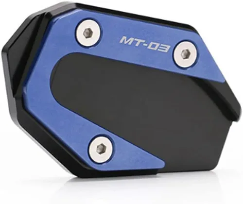 Vista 6 de Soporte de pie para motocicleta, ampliador lateral, soporte de extensión compatible con Yamaha MT03 MT-03 2014-2019 (negro)