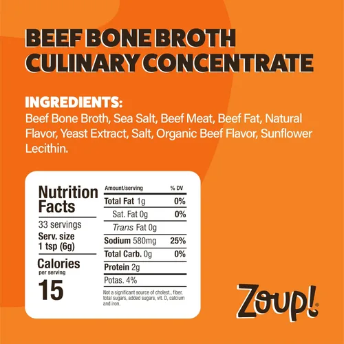 Vista 2 de Zoup! Bueno, realmente bueno concentrado culinario de caldo de hueso de res, paquete de 6, 7 onzas cada uno