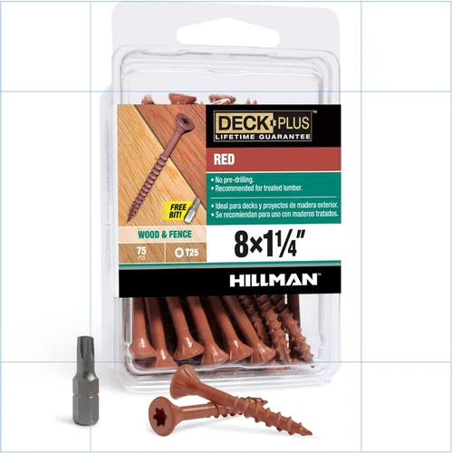 Vista 51 de Deck Plus Tornillos para valla y madera exterior con revestimiento epoxi de 2 pulgadas #8 x 2 Torx/Star Drive incluido, rosca gruesa, tornillo