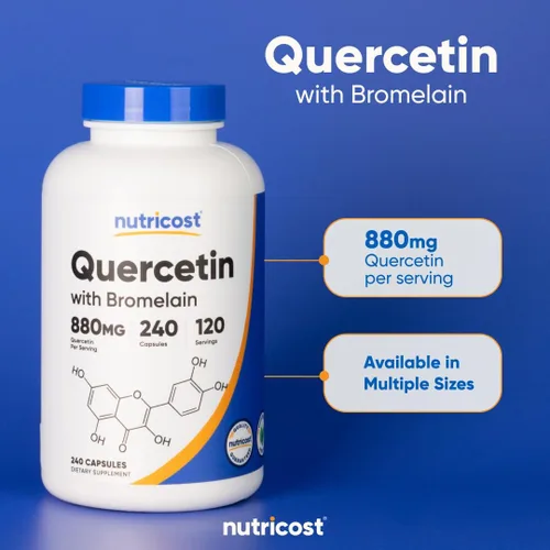 Vista 6 de Nutricost Quercetina 800 mg, 240 Cápsulas con Bromelaína - 120 Porciones