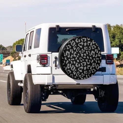 Vista 5 de Foruidea Cubierta de neumático de repuesto con estampado de leopardo, de piel sintética, para remolque, RV, SUV y muchos vehículos, 16 pulgadas