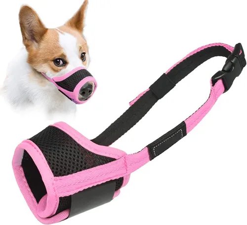 Vista 32 de LUCKYPAW Bozal para perro, bozales suaves para perros pequeños, medianos y grandes, cubierta de boca transpirable para dejar de morder y masticar