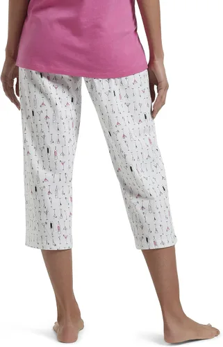 Vista 2 de HUE womens Basic Printed Knit Capri Pajama Sleep Pant, Made With Temperature Control Technology