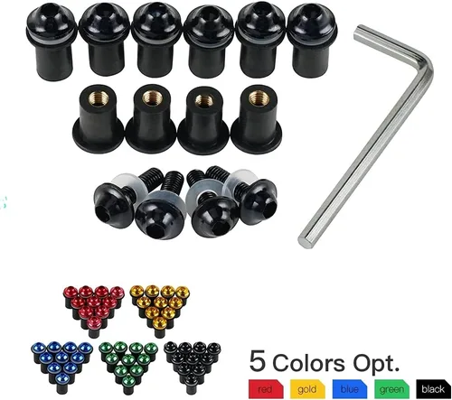 Vista 2 de Kit de tornillos, tuercas, arandelas, clips para parabrisas Honda CBR1000RR 2004 2007 05 06 07 CBR 1000 RR, pernos de parabrisas, tornillos, Negro