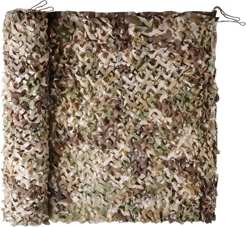 Vista 12 de Red de Camuflaje Red de Camuflaje 6.5ft×10ft, 10ft×10ft, 20ft×20ft, con Respaldo de Malla, Redes para Puesto de Caza, Toldo Parasol, Red de Lona