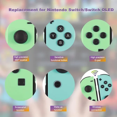 Vista 3 de Joy Cons for Switch Nintendo Left and Right Switch Joy Con Controllers Left Right Wireless Remote Replacement for Switch Joycons Support Wake-up