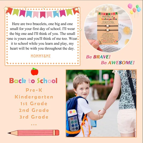 Vista 3 de UPROMI Pulsera de regreso a clases para el primer día de pre kkindergarten1er grado2do grado3er grado4to gradoquinto gradosexto grado, pulsera