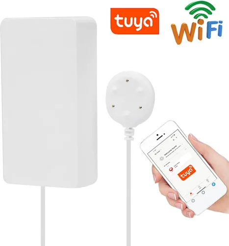 Vista 3 de Detector de fugas de agua inteligente FloodSensor de alarma para Tuya, seguridad doméstica, notificación de APP