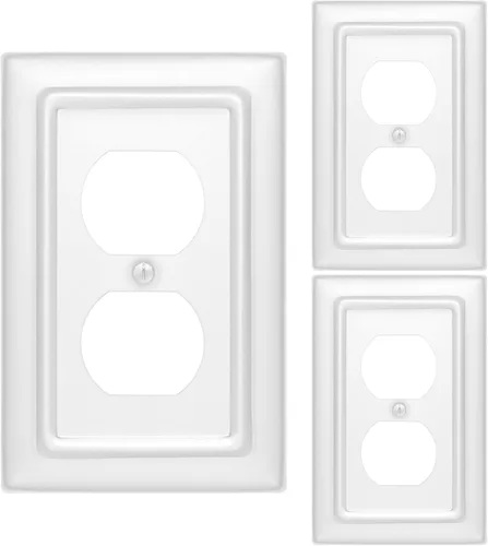 Vista 16 de Monarch Abode Placa de cubierta de toma de corriente dúplex – Placas de pared de enchufe de cobre antiguo de 1 banda, placas de cubierta de toma