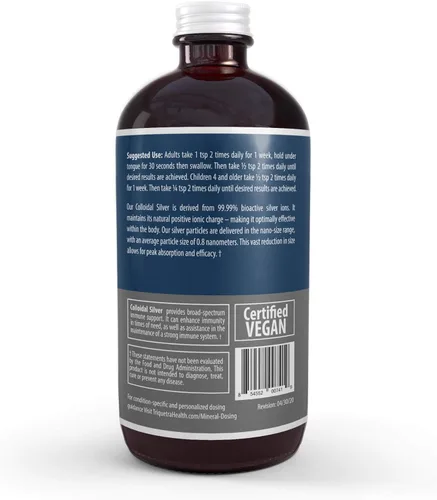 Vista 8 de Plata coloidal bioactiva - 8 oz, botella de vidrio, vegana, dosis seguras con la máxima efectividad - iones nano, 30 PPM - apoyo inmune