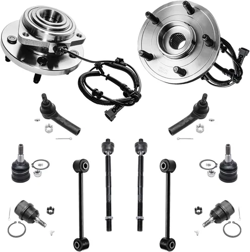 Vista 210 de Detroit Axle - Kit de 4 piezas de manguetas de dirección para Honda Civic 2006-2011, 2 manguetas de dirección delanteras y bujes de ruedas