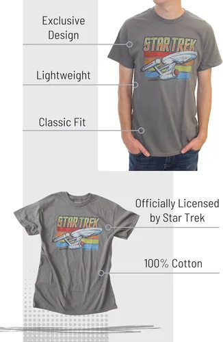 Vista 3 de Star Trek Enterprise Starship - Camiseta desgastada para hombre