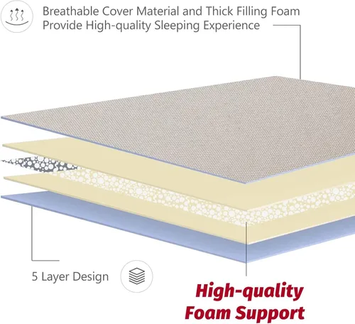 Vista 50 de Colchón futón japonés de piso gris constelación, de piso tatami, portátil, para acampar, para niños, sofá cama plegable enrollable con protector