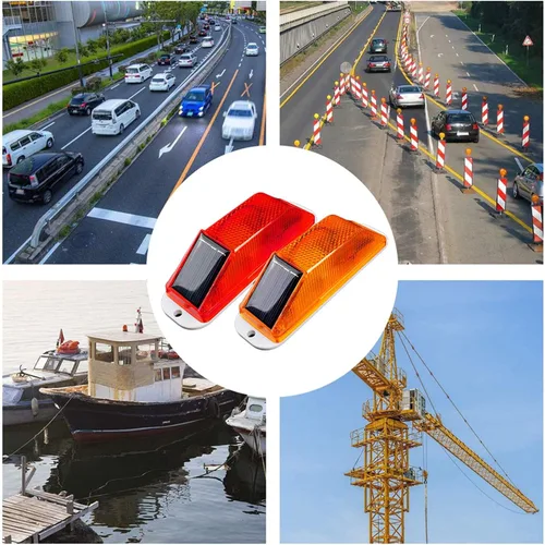 Vista 5 de Luz de advertencia estroboscópica solar: Lámpara de advertencia LED estroboscópica sensible, súper brillante, IP65, impermeable, control de luz