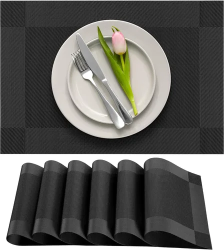 Vista 7 de More Décor Manteles individuales para mesa de comedor, lavables, resistentes al calor, de vinilo de PVC, para comedor y cocina, antideslizantes