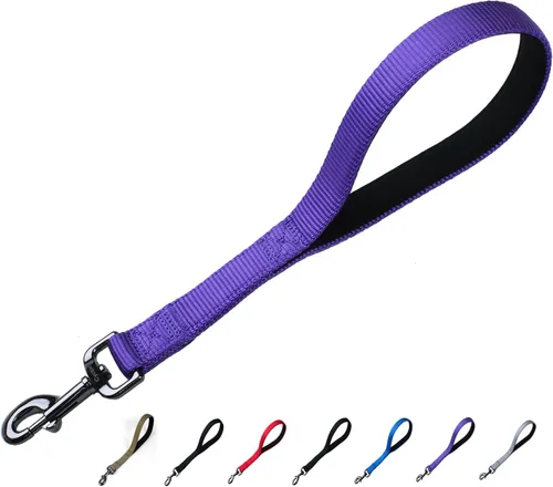 Vista 28 de Correa corta de alta calidad para perros de 12 pulgadas con nailon resistente y cómodo mango acolchado para perros gigantes de razas grandes