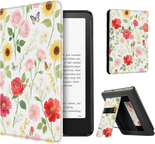 Vista 15 de CoBak Funda inteligente para Kindle Paperwhite de 6.8" de 11ª generación 2021 con función de encendido automático, ligera, delgada, de piel **Salvia