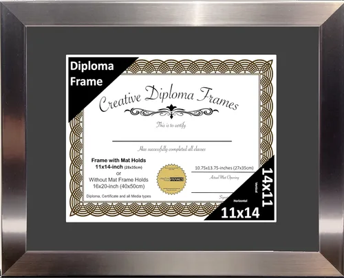 Vista 34 de Creative Picture Frames Carnegie - Marco de diploma de acero inoxidable con acabado de acero inoxidable de 12 x 16 pulgadas con vidrio negro