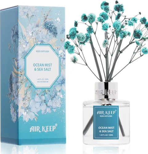Vista 42 de Airkeep Juego de difusor de varillas – 3.38 onzas líquidas (3.4 fl oz), difusor de aroma de bambú para el hogar, incluye 8 varillas difusoras