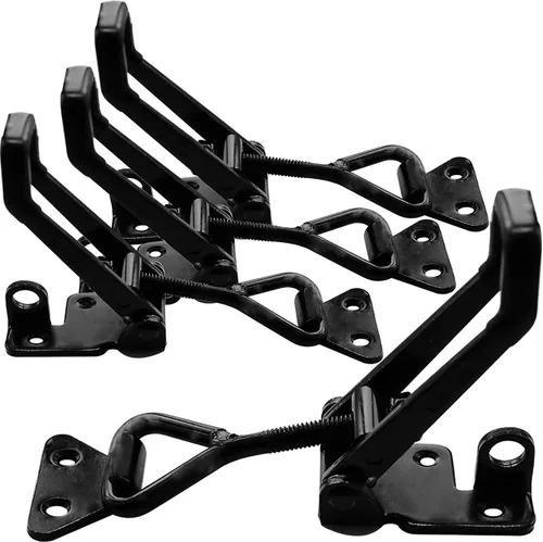 Vista 8 de Paquete de 4 abrazaderas de palanca resistentes, estilo 4003, capacidad de 1320 libras, color negro, ajustable, de liberación rápida, para cajas