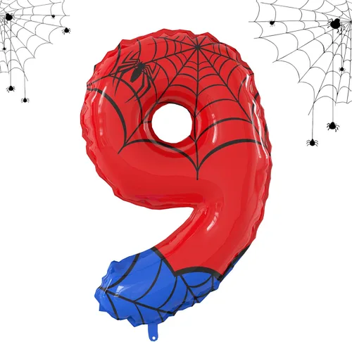 Vista 7 de Globos de papel de aluminio con temática de araña gigante de 40 pulgadas, globos grandes del número 0 para decoración de fiesta de cumpleaños