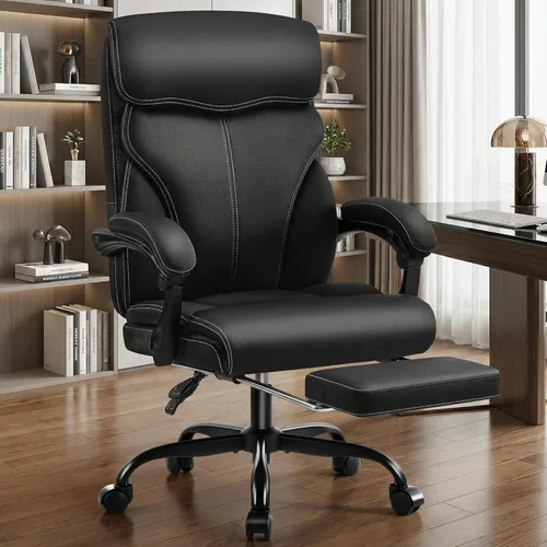 Vista 15 de AreShark Silla de oficina – Silla ejecutiva de escritorio cómoda transpirable con respaldo alto y soporte lumbar, silla ergonómica de cuero