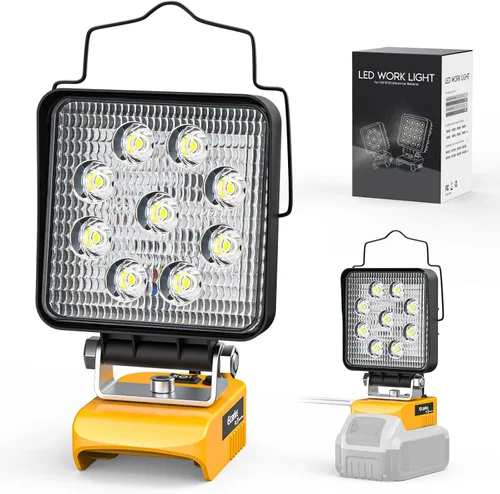 Vista 13 de Ecarke 2 PCS Luz de Trabajo LED Inalámbrica Compatible con DeWALT 20V: 70W 7000LM Linterna con USB y Puerto de Salida de Carga Tipo-C, Luz