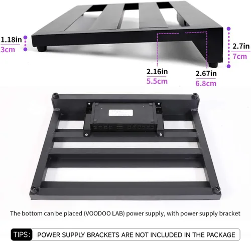 Vista 3 de Pedalera de Guitarra Ghost Fire de Aleación de Aluminio 3.3lb Pedalera de Efectos 22''x12.5'' con Bolsa de Transporte, Serie V (V-STANDARD 2.0)