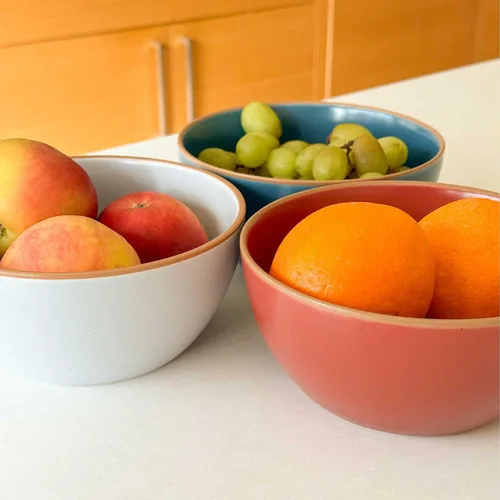 Vista 6 de Mora Ceramic Artisan - Tazones mate para cocina de 28 onzas, juego de 4 cuencos para cereales, ensaladas, pastas, sopas, postres, etc. Apto
