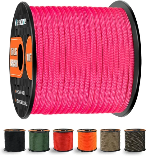 Vista 25 de WEREWOLVES Cuerda de paracaídas de 650 libras, cuerda de paracaídas de 9 hebras, 100 pies, carretes de cuerda de paracaídas de 200 pies, cuerda