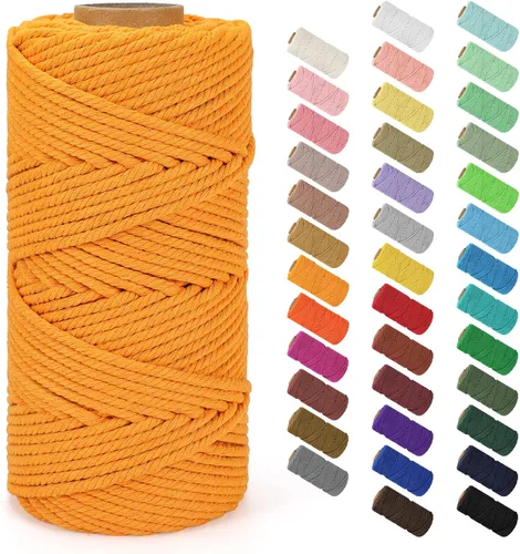 Vista 24 de Cuerda de macramé de 0.079 in x 220 yardas (656 pies), cuerda de algodón natural para colgar en la pared, ganchos de plantas, manualidades, Verde