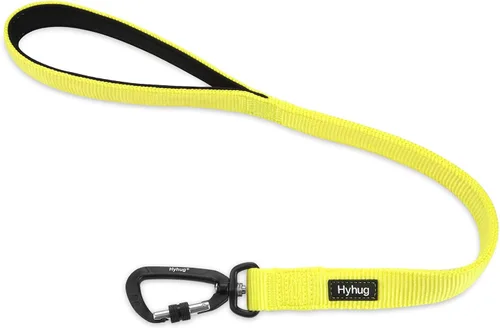 Vista 23 de Correa corta de nailon resistente de alta calidad de 18 pulgadas con mango acolchado suave para perros gigantes, grandes, medianos y machos – uso